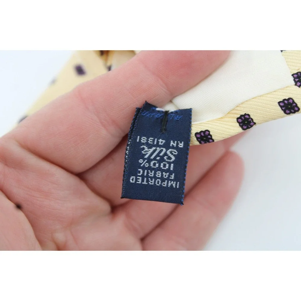 Polo Ralph Lauren Tie Yellow Floral Spring Easter Silk Necktie Italy Mens Formal